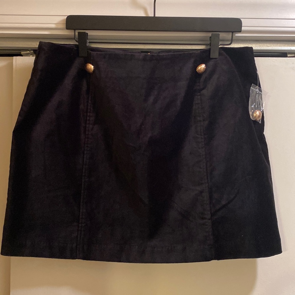 ModCloth velvet Black Mini Skirt nwt